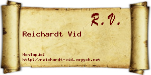 Reichardt Vid névjegykártya